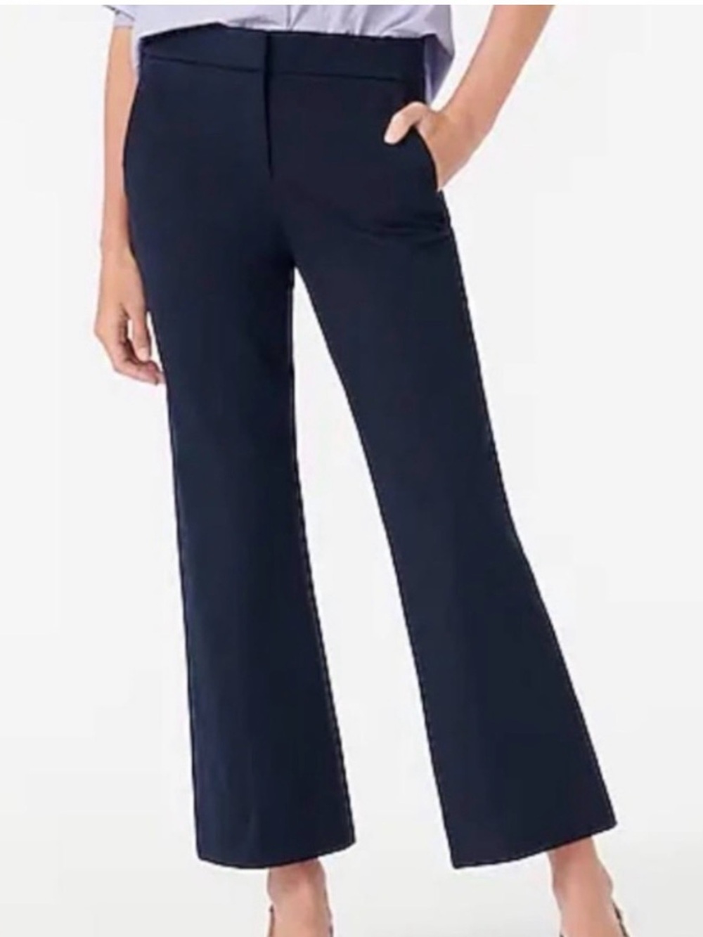 J. Crew Navy Hayden Kick-Out Crop Trousers